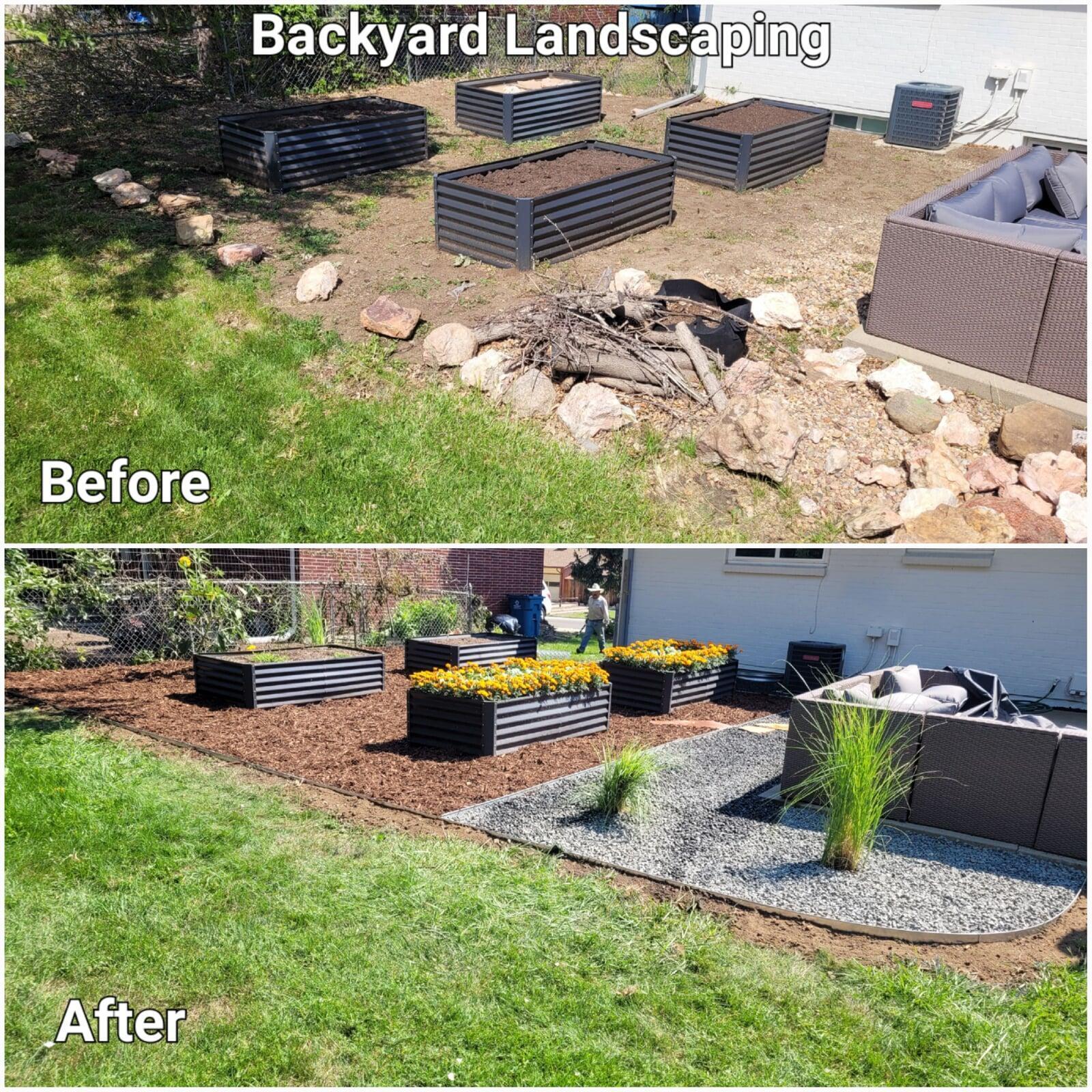Before and after - Backyard landscape
